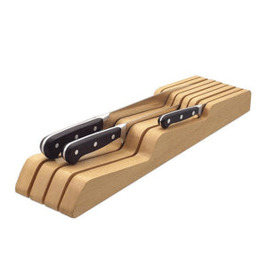 Upgrade Your Kitchen with the Horizontal Wooden Knife Holder Storage Rack