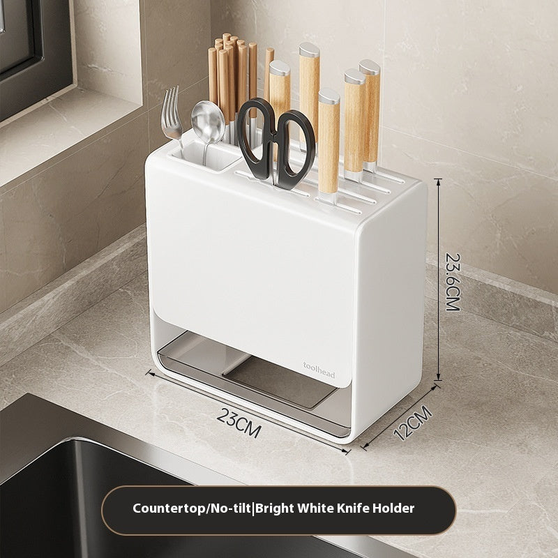 Gun Gray Kitchen Knife Holder Storage Rack