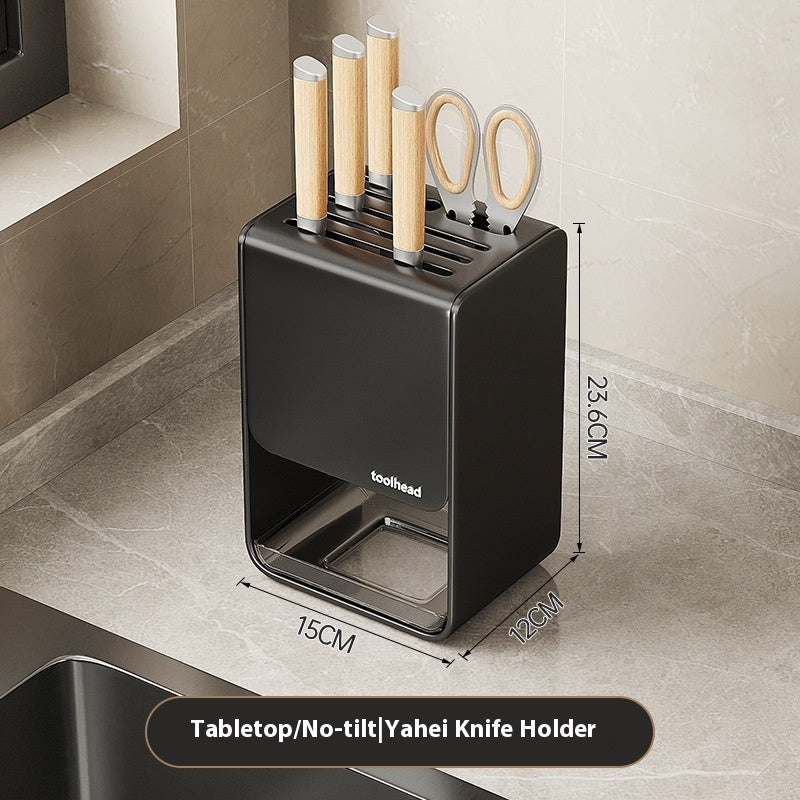 Gun Gray Kitchen Knife Holder Storage Rack