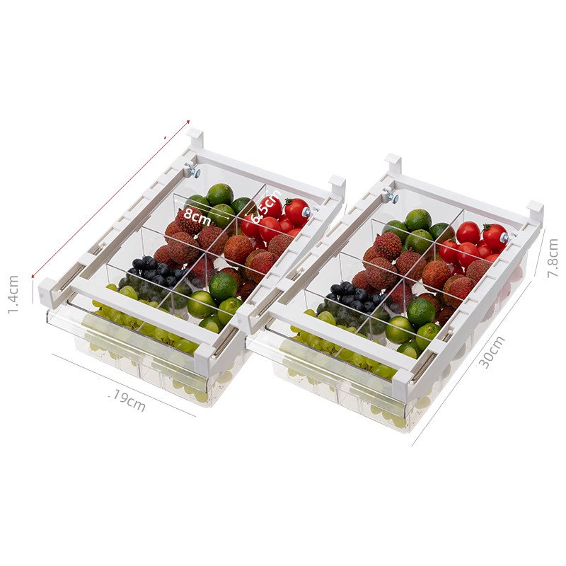 Adjustable Kitchen Refrigerator Pull-Out Storage Rack Organizer