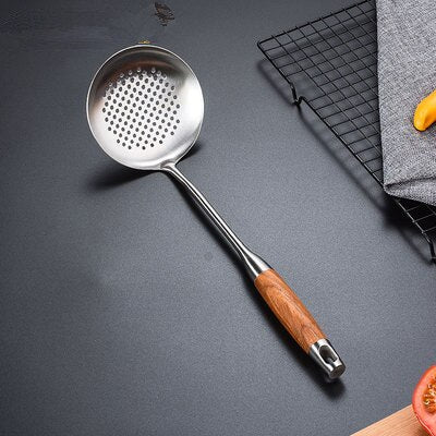 304 Stainless Steel and Huali Wooden Kitchen Spoon