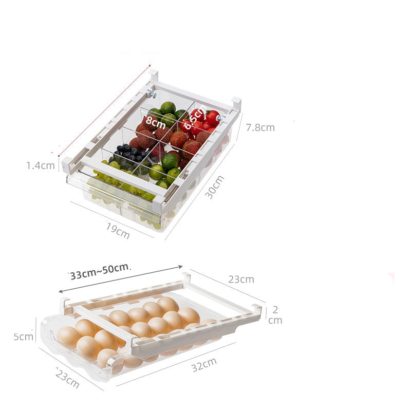 Adjustable Kitchen Refrigerator Pull-Out Storage Rack Organizer