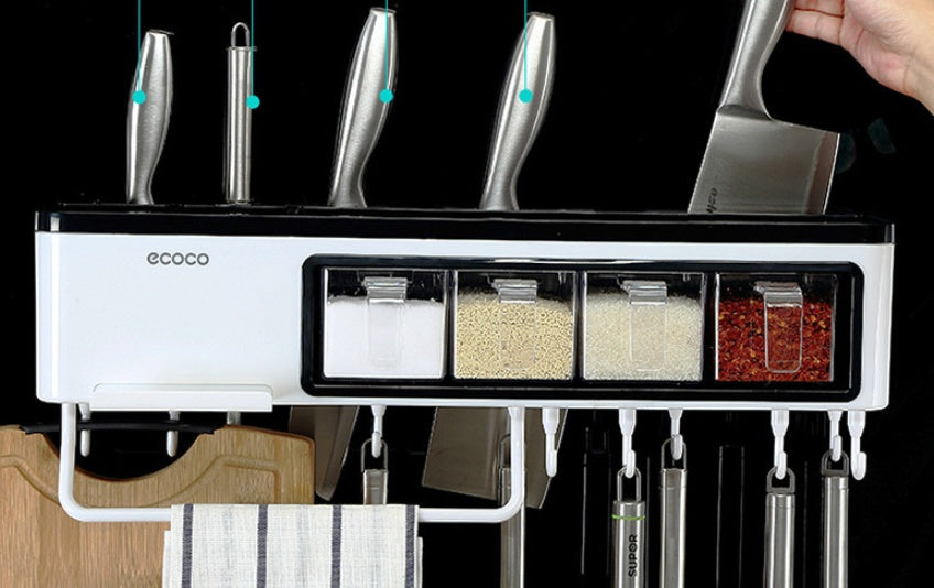 Multi-Function Wall-Mounted Kitchen Storage Box Organizer