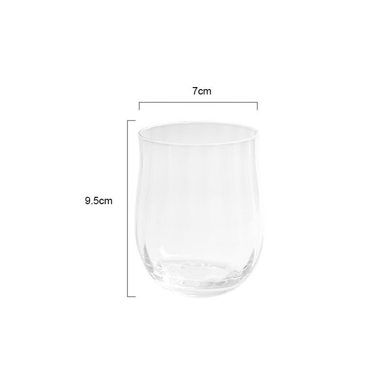 Tulip Ribbed Crystal Cocktail and Juice Glass Set