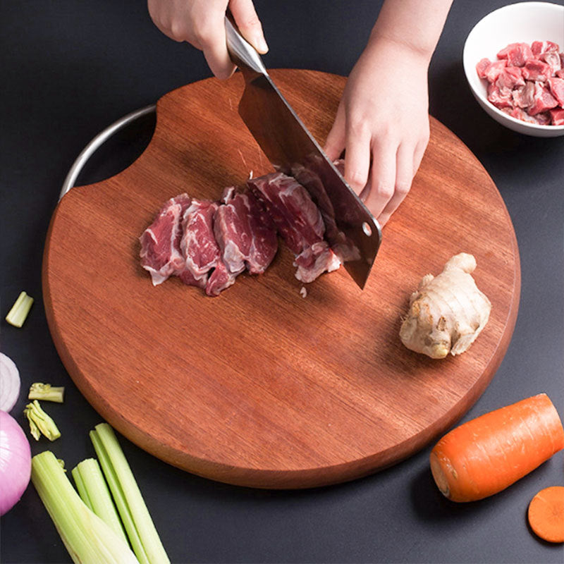 Japanese Ebony Solid Wood Circular Cutting Board Crack-Proof