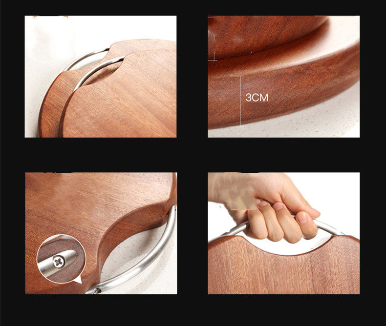 Japanese Ebony Solid Wood Circular Cutting Board Crack-Proof