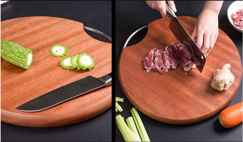 Japanese Ebony Solid Wood Circular Cutting Board Crack-Proof