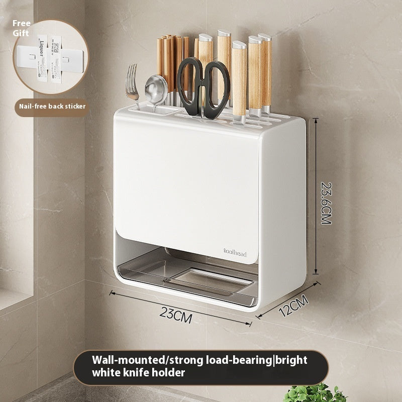 Gun Gray Kitchen Knife Holder Storage Rack