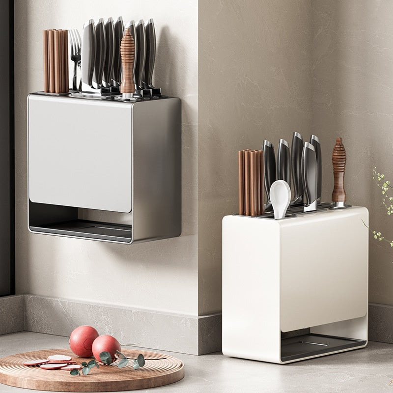Gun Gray Kitchen Knife Holder Storage Rack