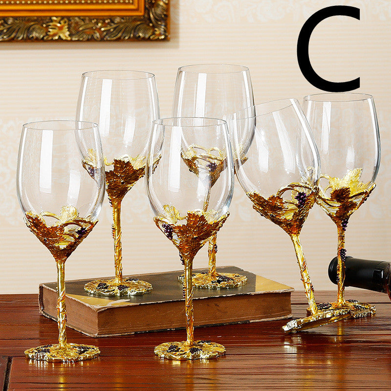 Creative Enamel Color Red Wine Glass
