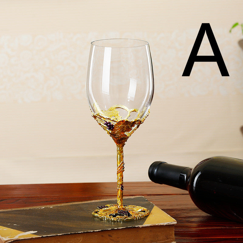 Creative Enamel Color Red Wine Glass