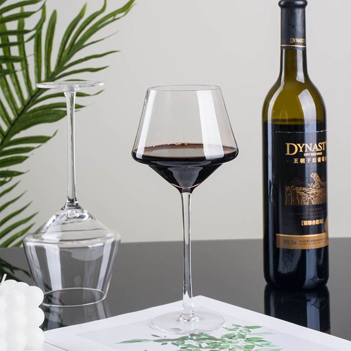 Creative Golden Trim Burgundy Wine Glass