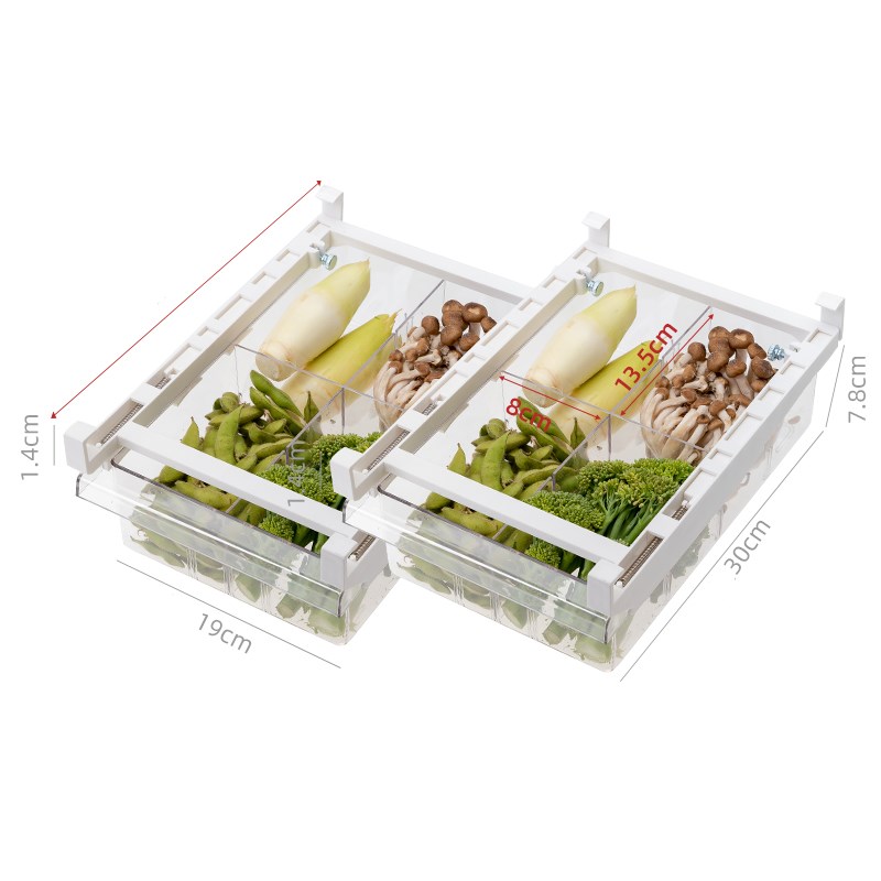 Adjustable Kitchen Refrigerator Pull-Out Storage Rack Organizer