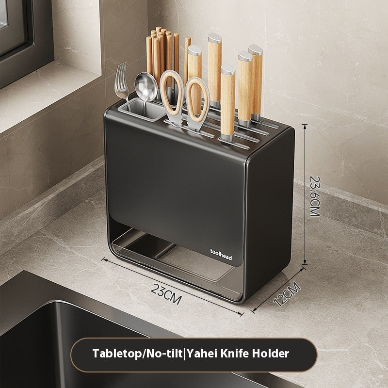 Gun Gray Kitchen Knife Holder Storage Rack