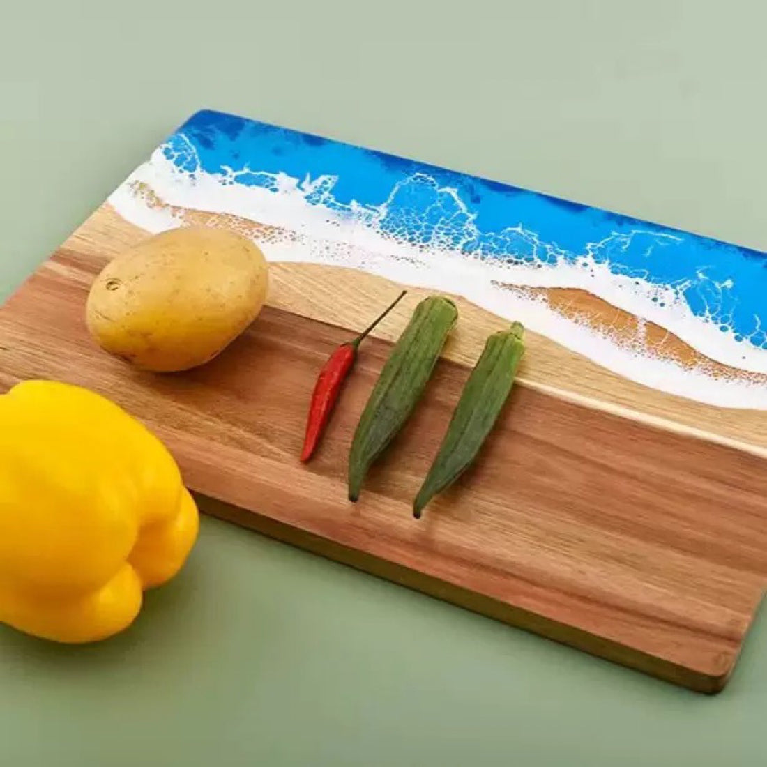Epoxy Resin Acacia Cutting Board Cooked Food Board