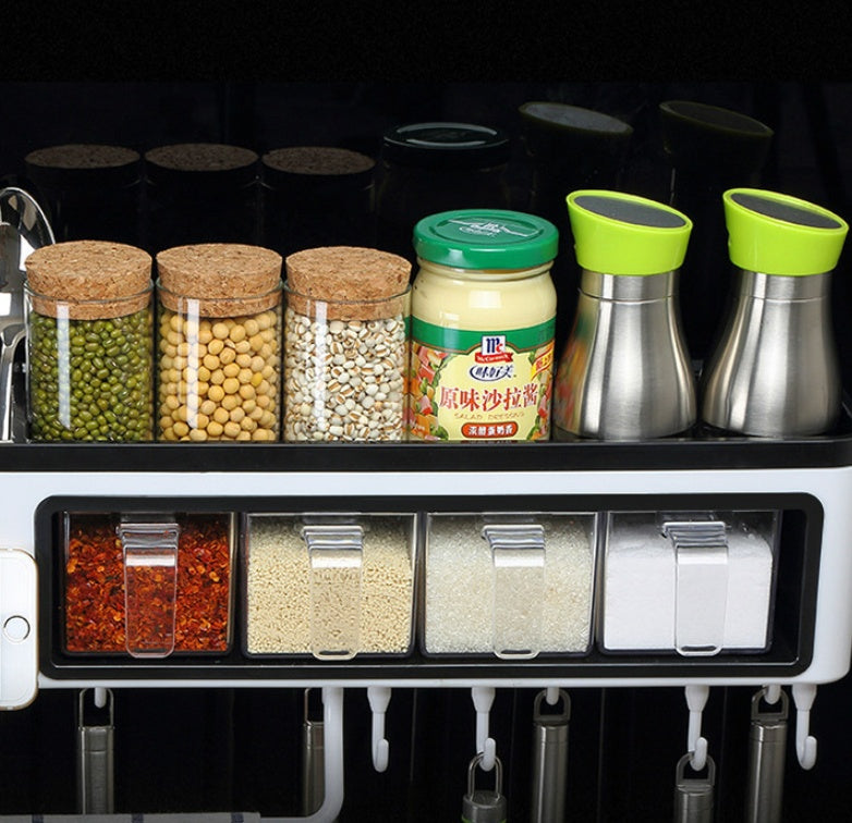 Multi-Function Wall-Mounted Kitchen Storage Box Organizer
