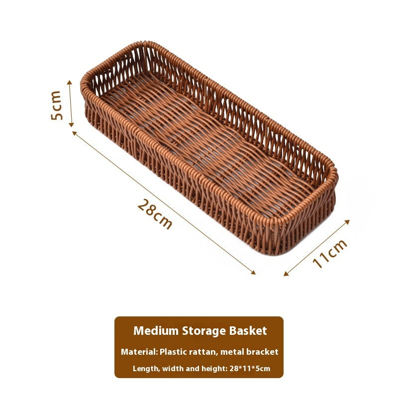 Rattan Desktop Storage Box Kitchen Drawer