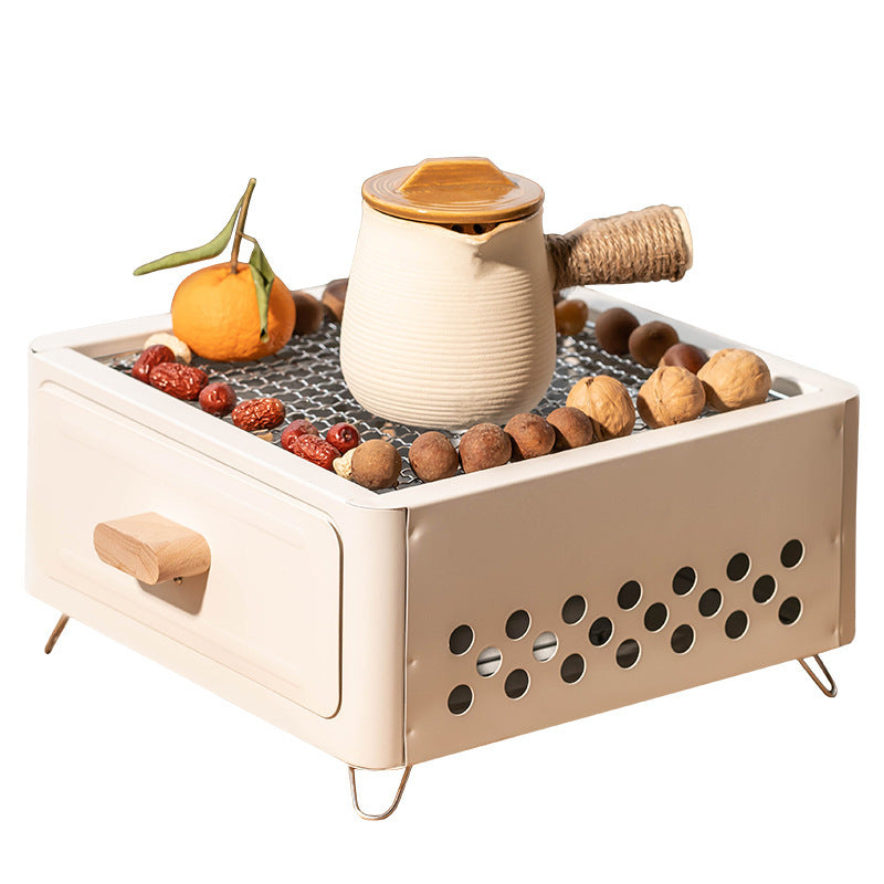 Square Outdoor Charcoal Barbecue Oven Grill