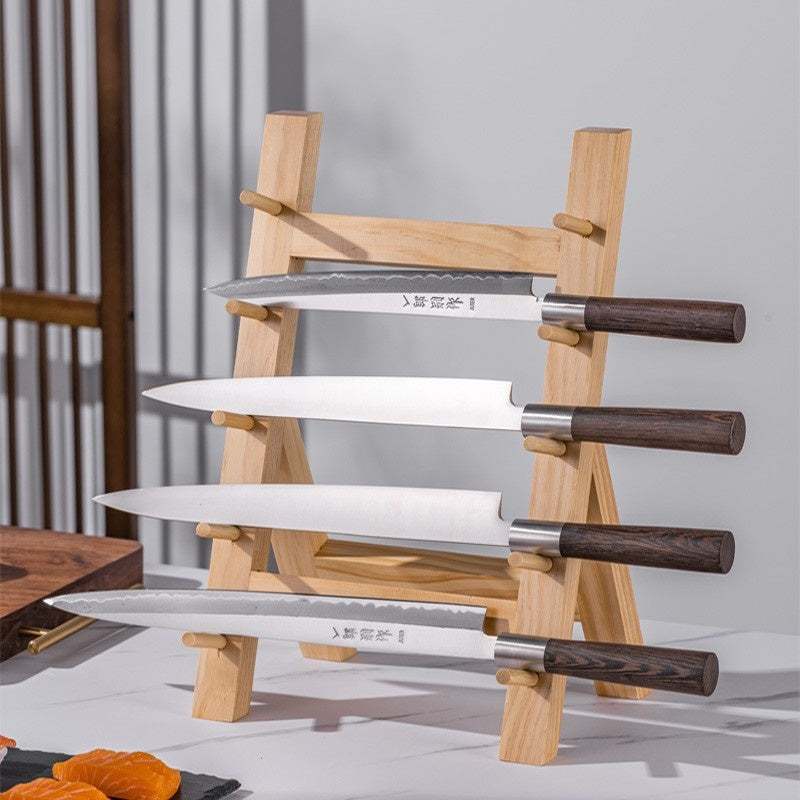 Kitchen Knife Storage Rack Solid Wood Knife Holder Sapele Knife Holder