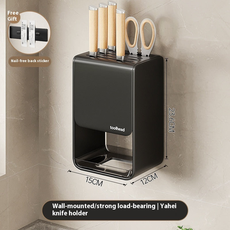 Gun Gray Kitchen Knife Holder Storage Rack