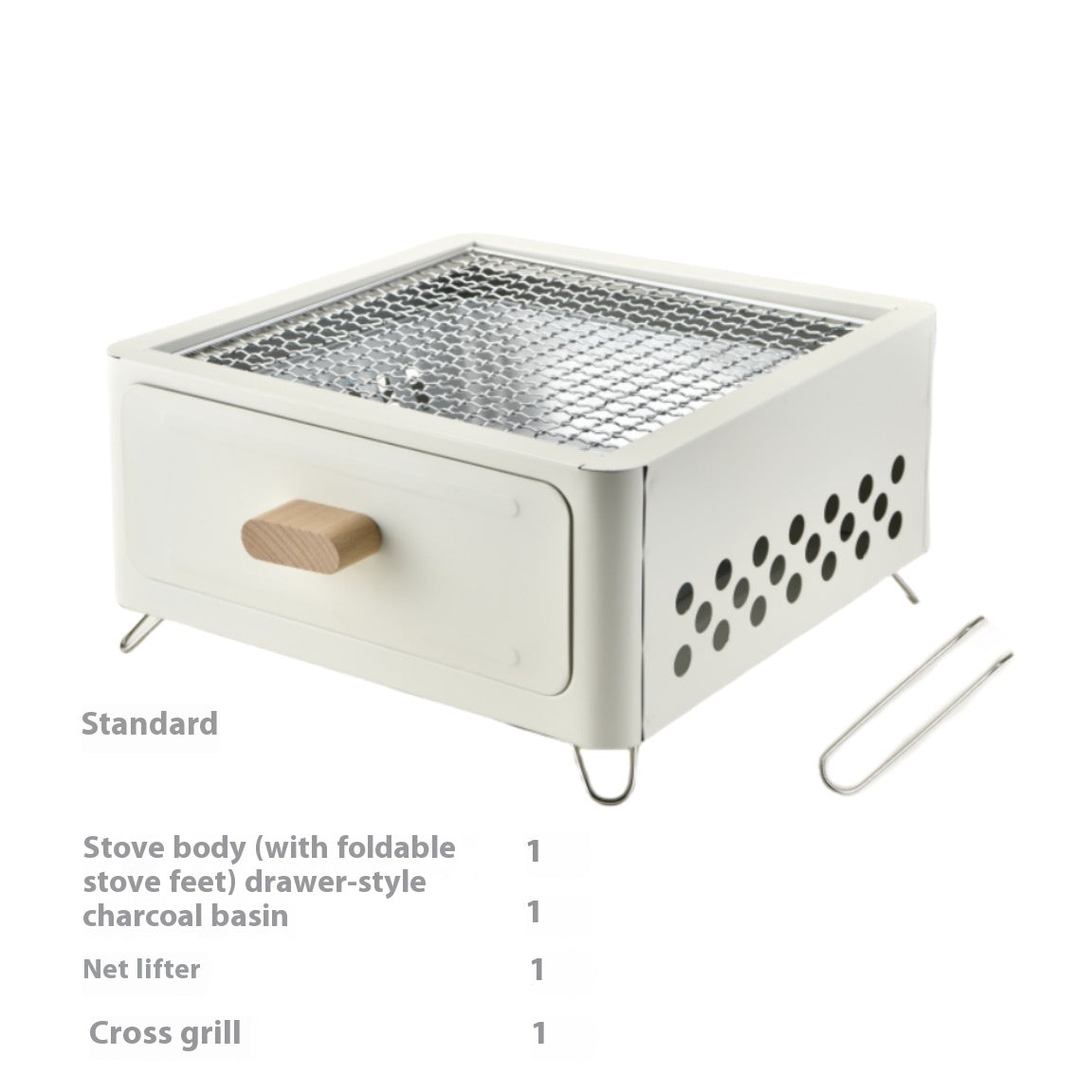 Square Outdoor Charcoal Barbecue Oven Grill
