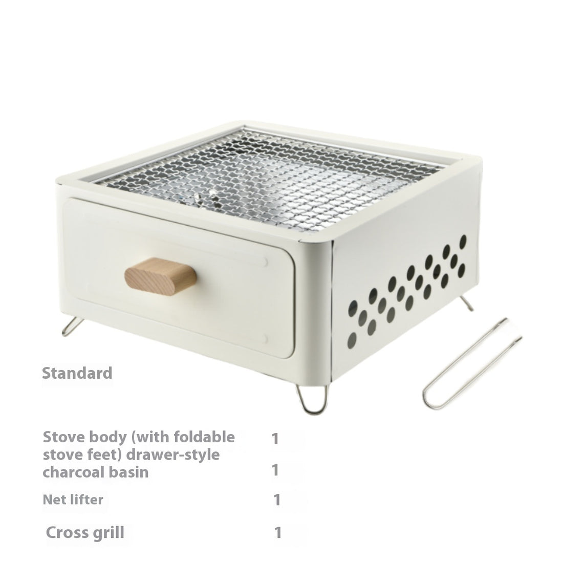 Square Outdoor Charcoal Barbecue Oven Grill