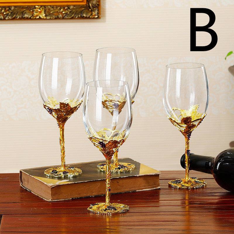 Creative Enamel Color Red Wine Glass