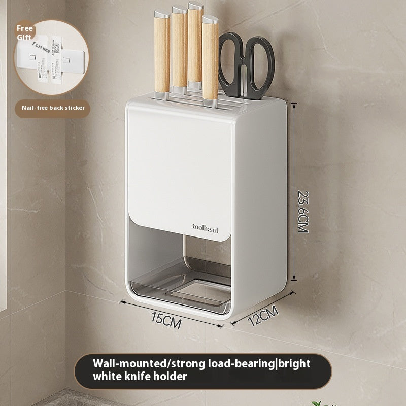 Gun Gray Kitchen Knife Holder Storage Rack