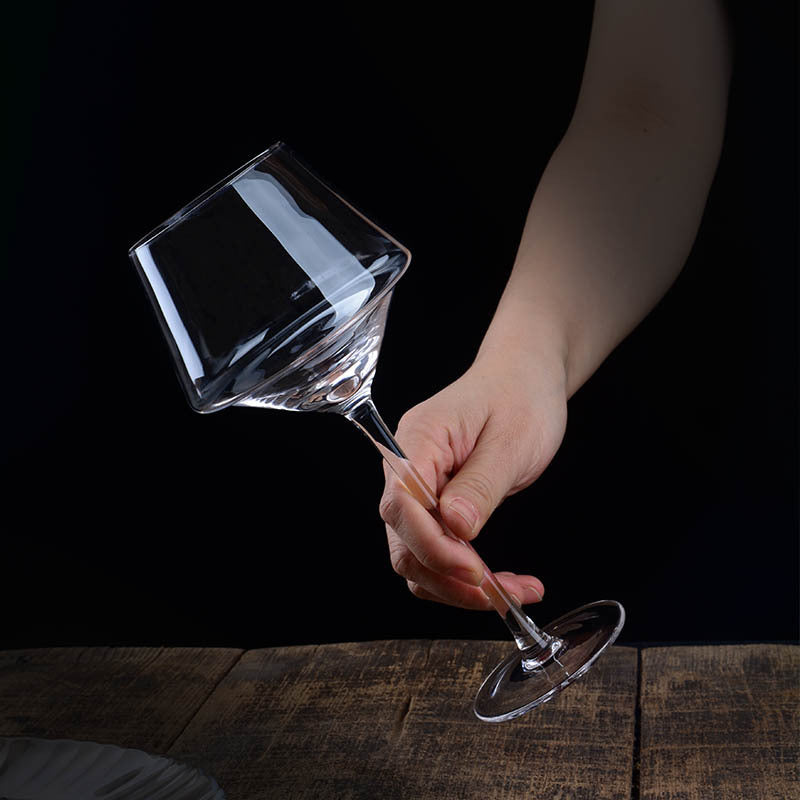 Creative Golden Trim Burgundy Wine Glass